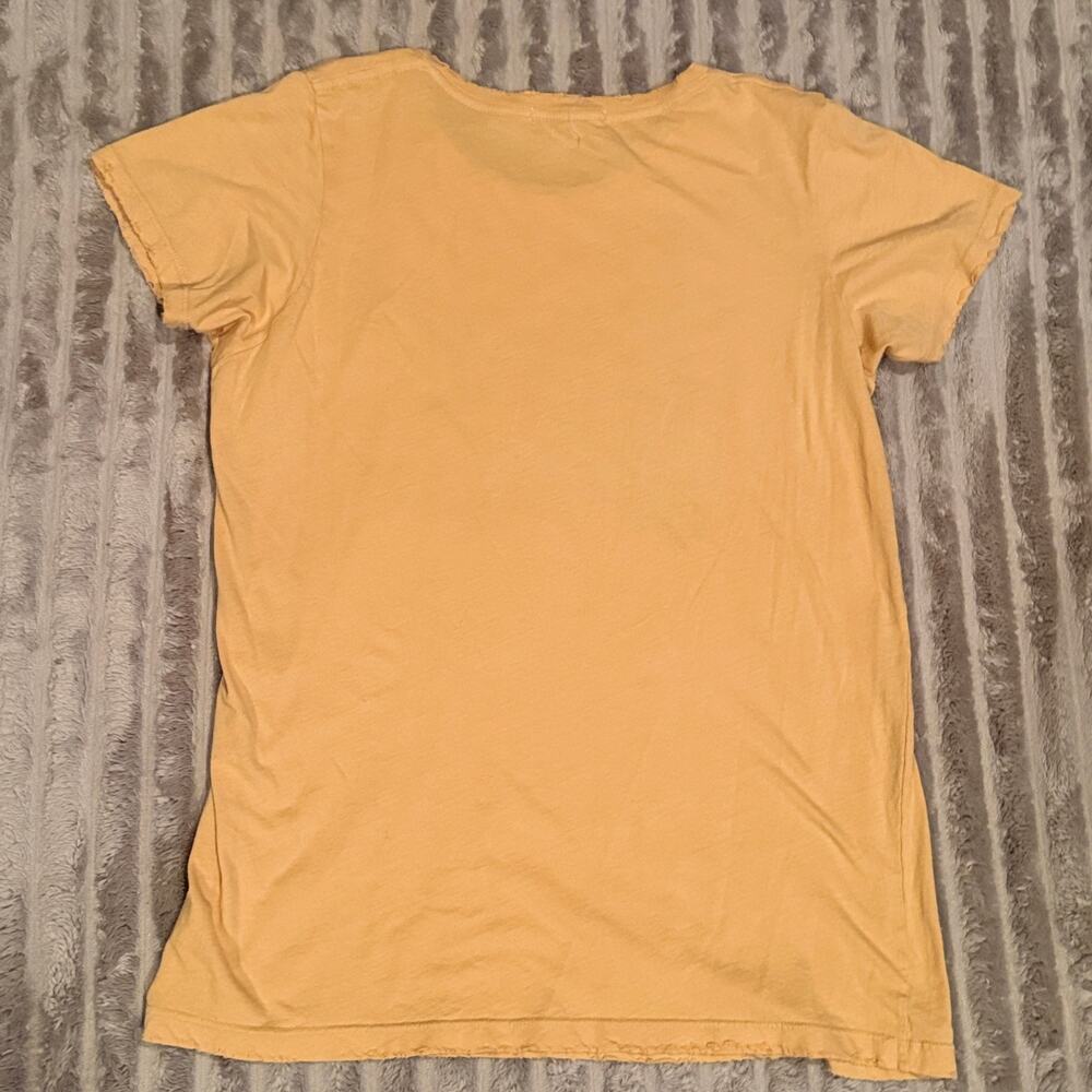 Golden Daze "Sweet Child of Mine" Distressed Graphic Tee Mustard Yellow L - Picture 3 of 6